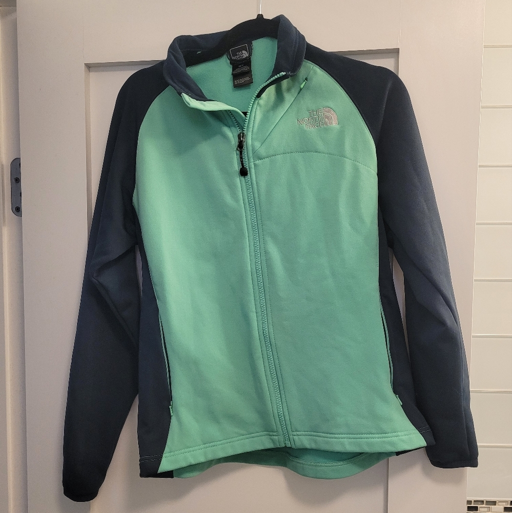 The North Face turquoise and navy women's zip up jacket, women's size M